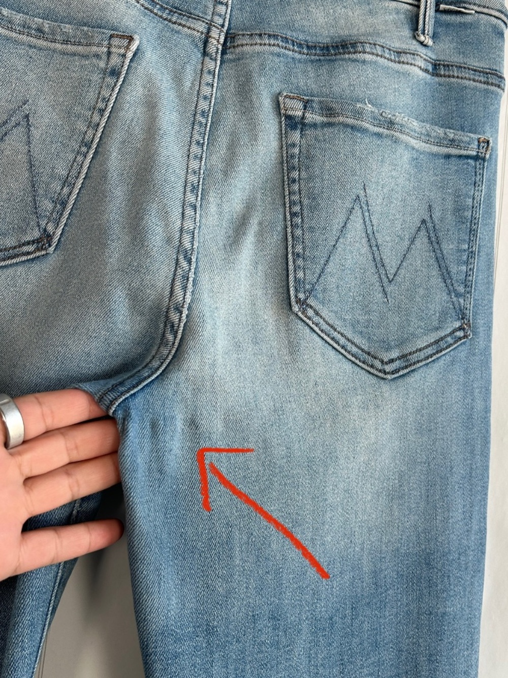 Mother jeans size 30 The Hustler Ankle Fray blue Au Revoir light wash - Picture 12 of 15